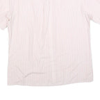 KER Mens Pink & White Striped Short Sleeve Shirt L Cotton Blend Casual Summer