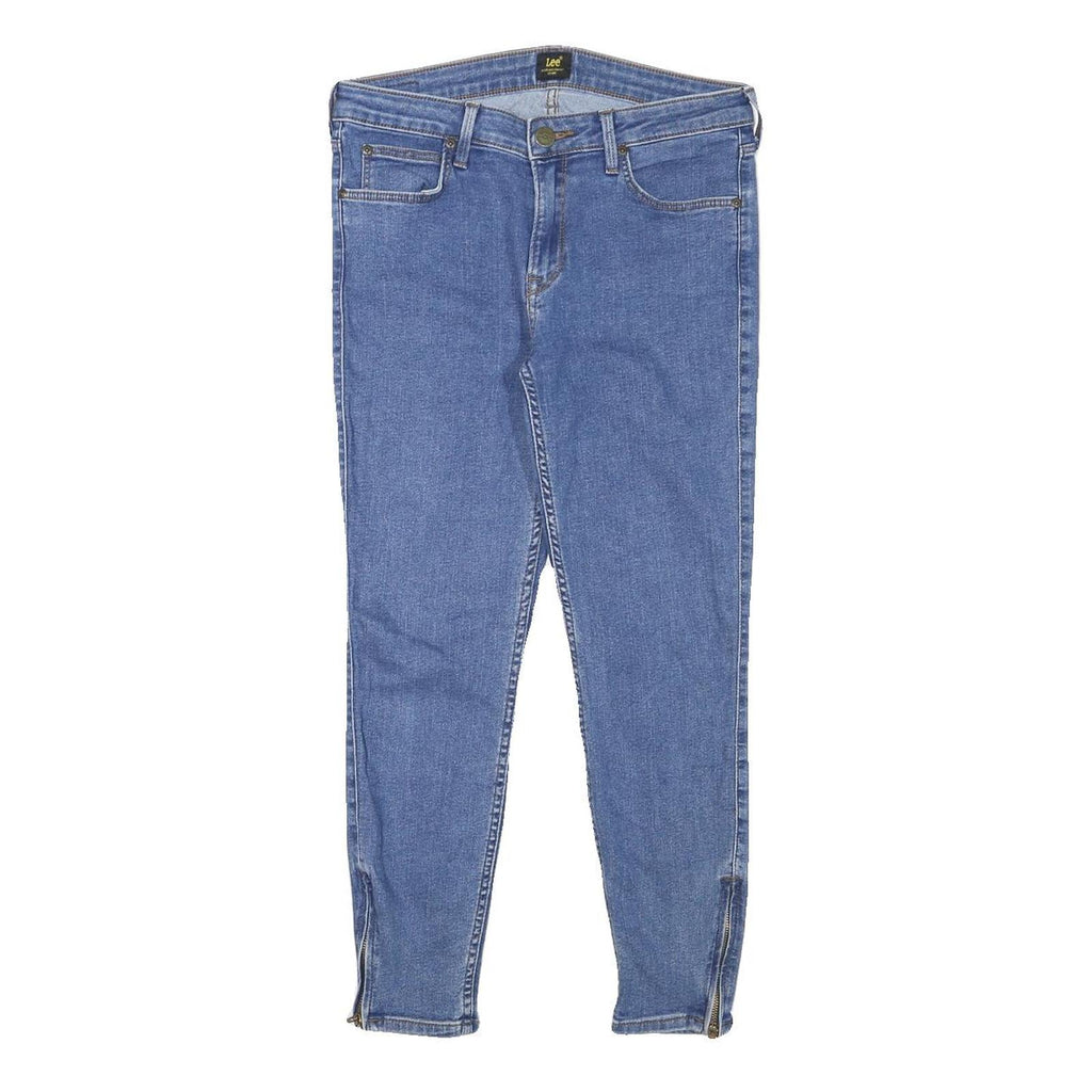 LEE Womens Slim Blue Denim Slim Jeans W28 L24 Zip Closure