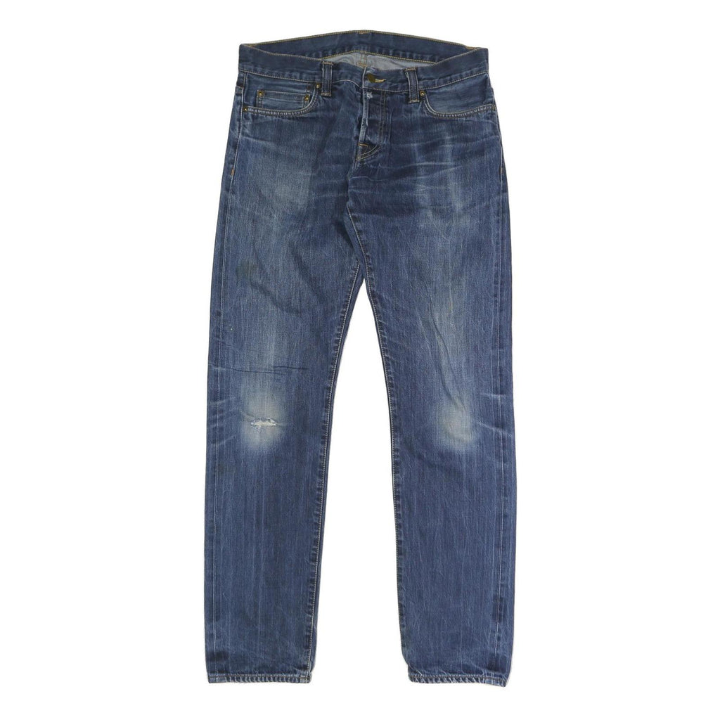CARHARTT Mens Regular Blue Denim Jeans W34 L33 Button Closure Classic Fit