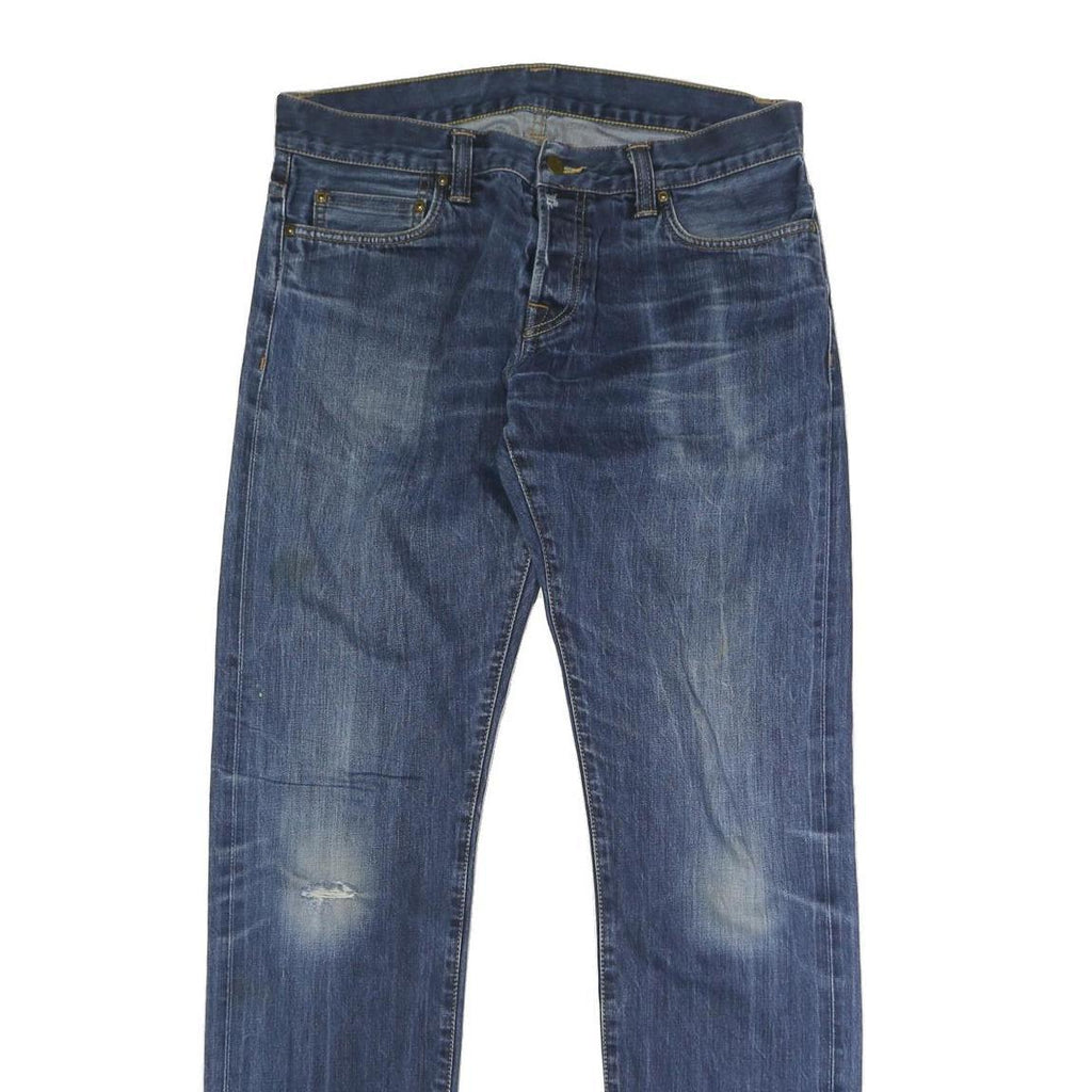 CARHARTT Mens Regular Blue Denim Jeans W34 L33 Button Closure Classic Fit