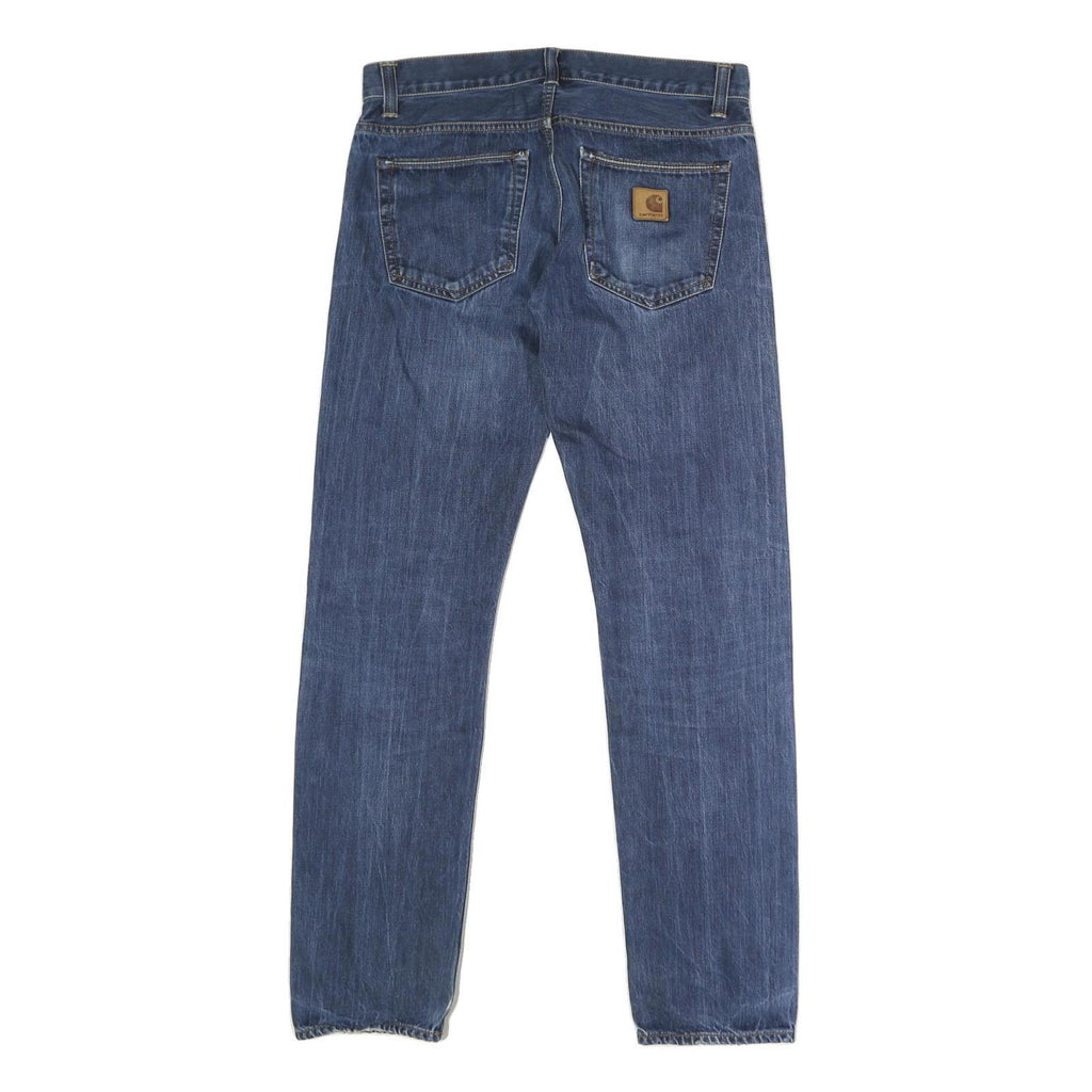 CARHARTT Mens Regular Blue Denim Jeans W34 L33 Button Closure Classic Fit