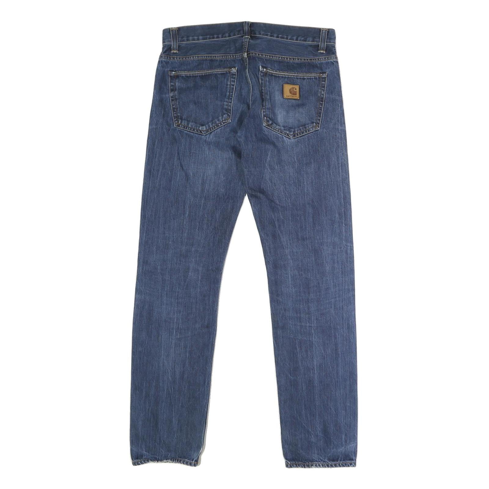 CARHARTT Mens Regular Blue Denim Jeans W34 L33 Button Closure Classic Fit