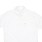 YVES SAINT LAURENT Mens White Check Cotton Shirt L Casual Button Down Short