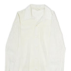 GUY FLEURY Womens White Lace Shirt Long Sleeve Collared M Elegant Top Cotton