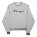 CHAMPION REVERSE WEAVE Mens Grey & Green Crew Neck S Cotton Blend Logo