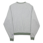 CHAMPION REVERSE WEAVE Mens Grey & Green Crew Neck S Cotton Blend Logo