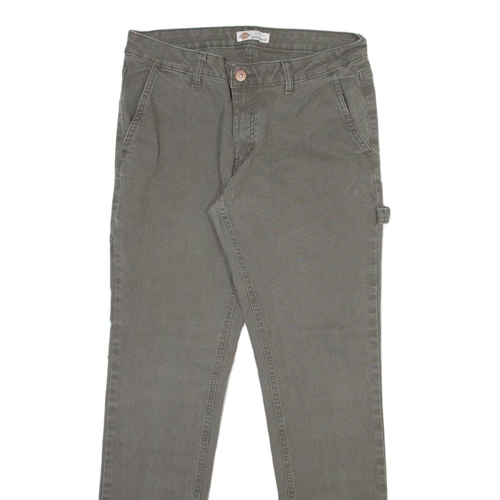 DICKIES Carpenter Womens Trousers Grey Slim Straight W30 L30