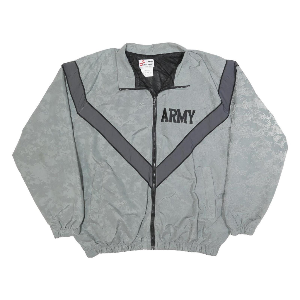 SKILCRAFT Mens Grey Army Nylon Track Jacket L Lightweight Zip Closure