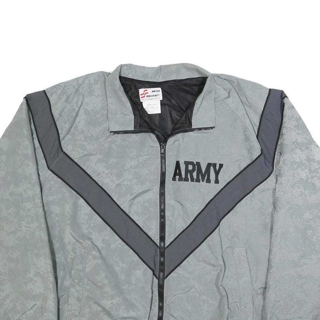 SKILCRAFT Mens Grey Army Nylon Track Jacket L Lightweight Zip Closure