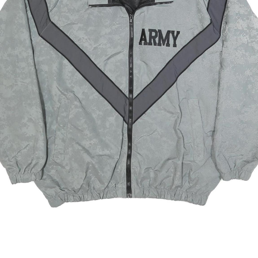 SKILCRAFT Mens Grey Army Nylon Track Jacket L Lightweight Zip Closure