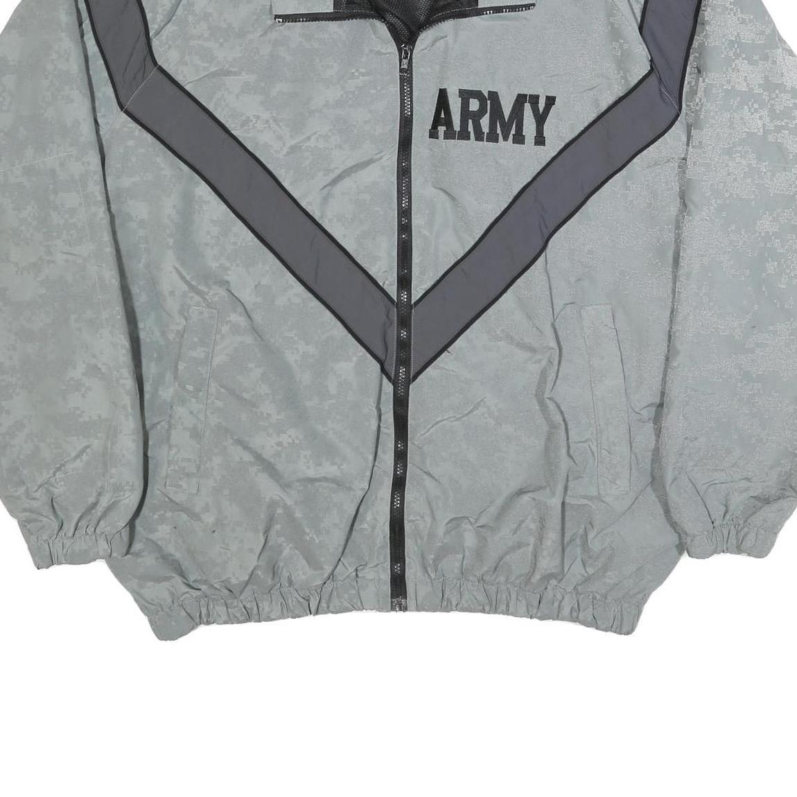 SKILCRAFT Mens Grey Army Nylon Track Jacket L Lightweight Zip Closure