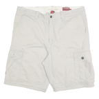 CHAPS Mens Cotton Blend White Cargo Shorts XL W40 Relaxed Fit Pockets