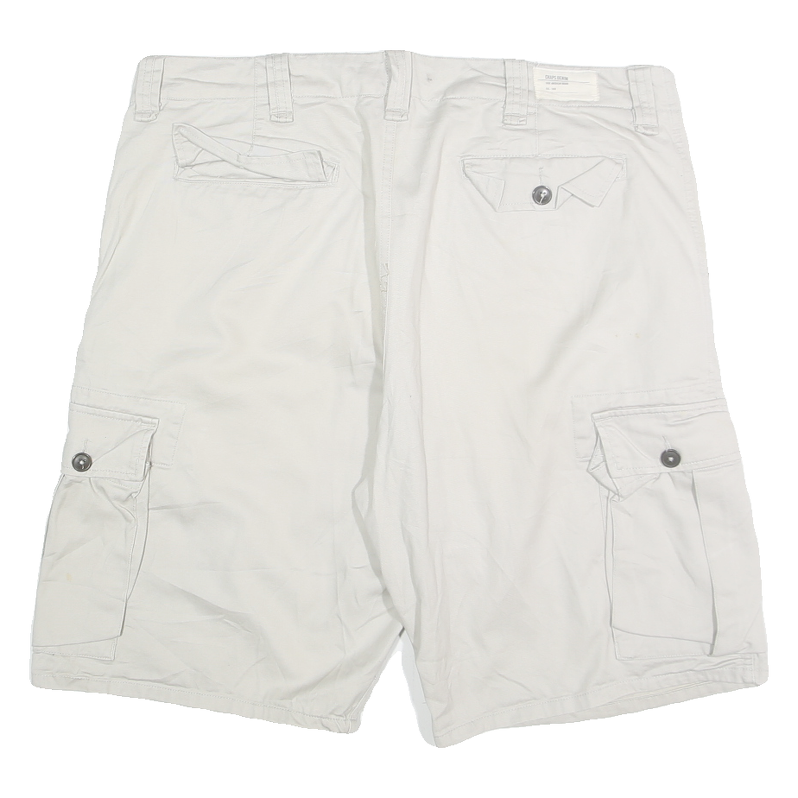 CHAPS Mens Cotton Blend White Cargo Shorts XL W40 Relaxed Fit Pockets