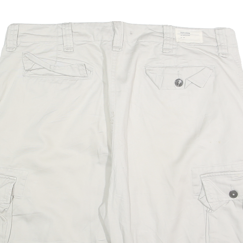 CHAPS Mens Cotton Blend White Cargo Shorts XL W40 Relaxed Fit Pockets