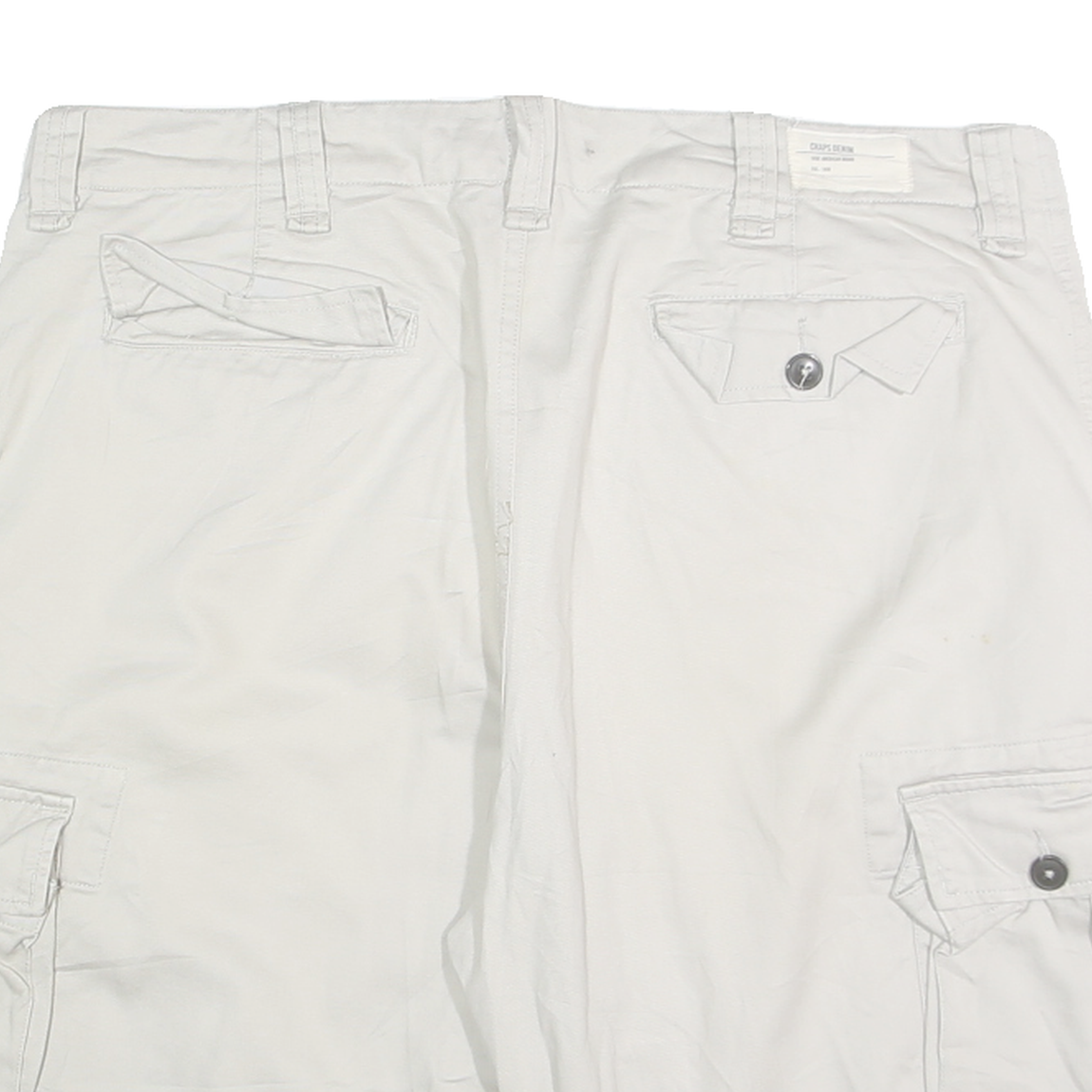 CHAPS Mens Cotton Blend White Cargo Shorts XL W40 Relaxed Fit Pockets