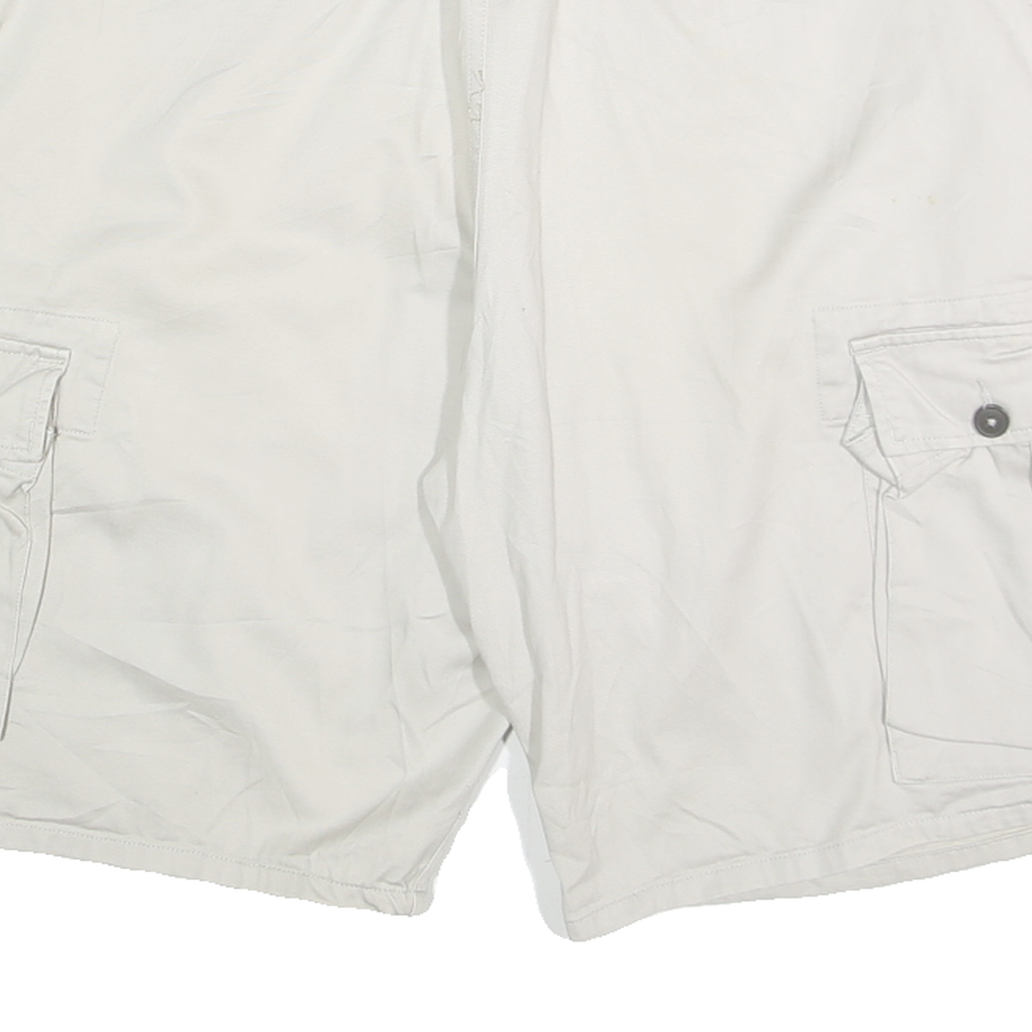 CHAPS Mens Cotton Blend White Cargo Shorts XL W40 Relaxed Fit Pockets