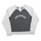 CHAMPION Womens Grey & Dark Grey Cotton Blend Crew Neck M Sweatshirt Casual