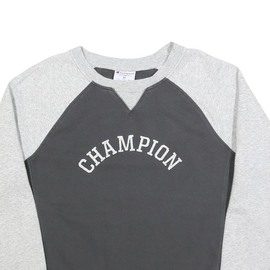 CHAMPION Womens Grey & Dark Grey Cotton Blend Crew Neck M Sweatshirt Casual
