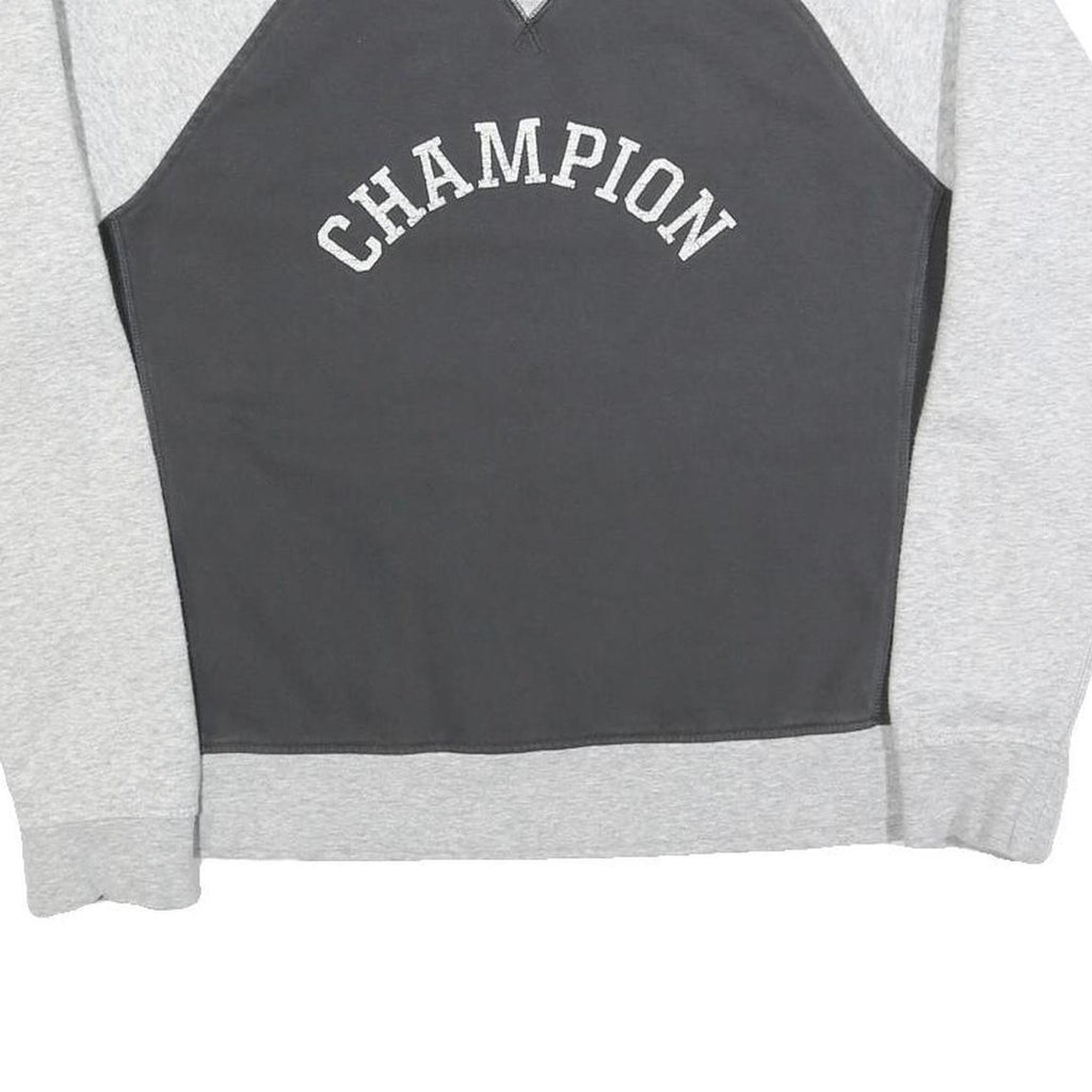 CHAMPION Womens Grey & Dark Grey Cotton Blend Crew Neck M Sweatshirt Casual