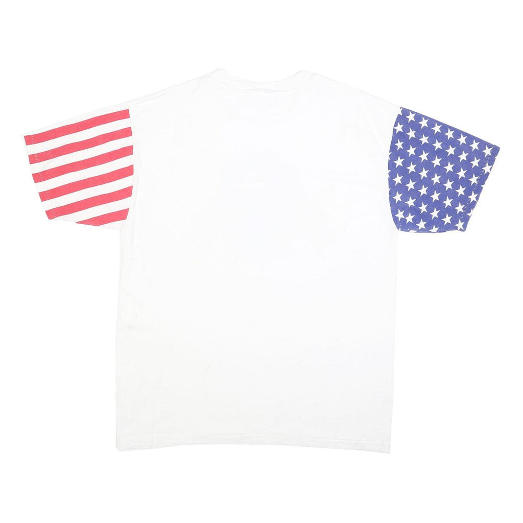 LAT SPORT Mens White Red & Blue Trabuco Canyon Graphic T-Shirt XL Short Sleeve