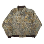 CLASSICS Mens Beige & Brown Cotton Blend Button Jacket XL Camouflage Outdoor