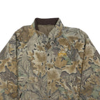 CLASSICS Mens Beige & Brown Cotton Blend Button Jacket XL Camouflage Outdoor