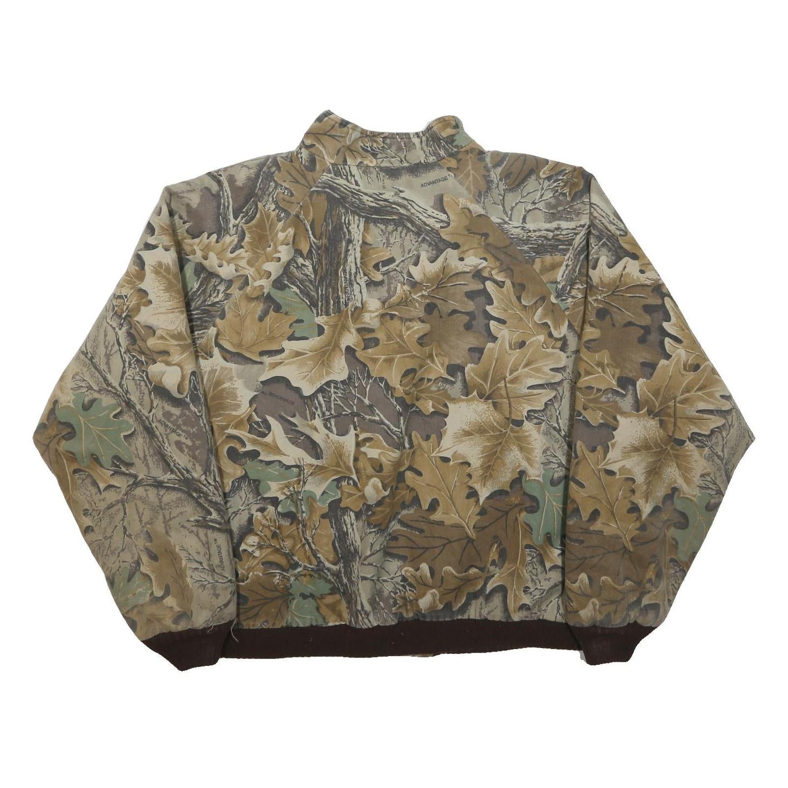 CLASSICS Mens Beige & Brown Cotton Blend Button Jacket XL Camouflage Outdoor