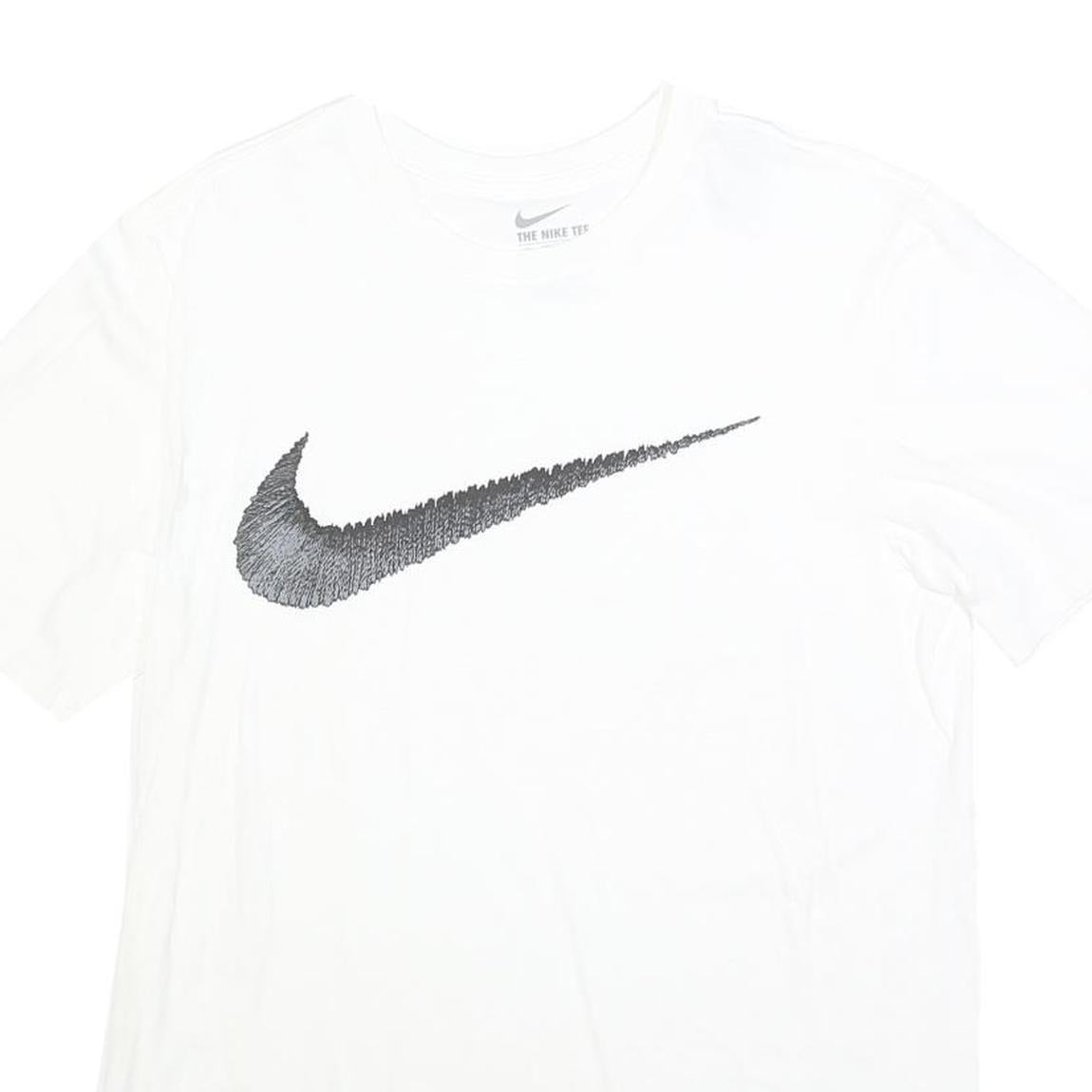 NIKE Mens White L Graphic T-Shirt Short Sleeve Crew Neck Sportswear Casual