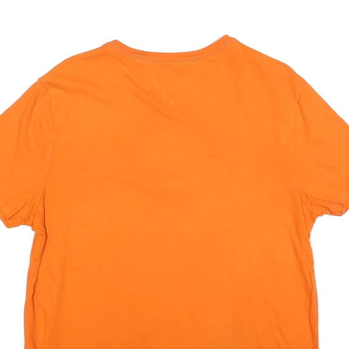 TOMMY HILFIGER Mens Orange Graphic T-Shirt M Short Sleeve Crew Neck Cotton Blend