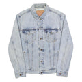 LEVI'S Mens Blue Cotton Denim Jacket M Plain Button Closure Classic Style