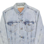 LEVI'S Mens Blue Cotton Denim Jacket M Plain Button Closure Classic Style