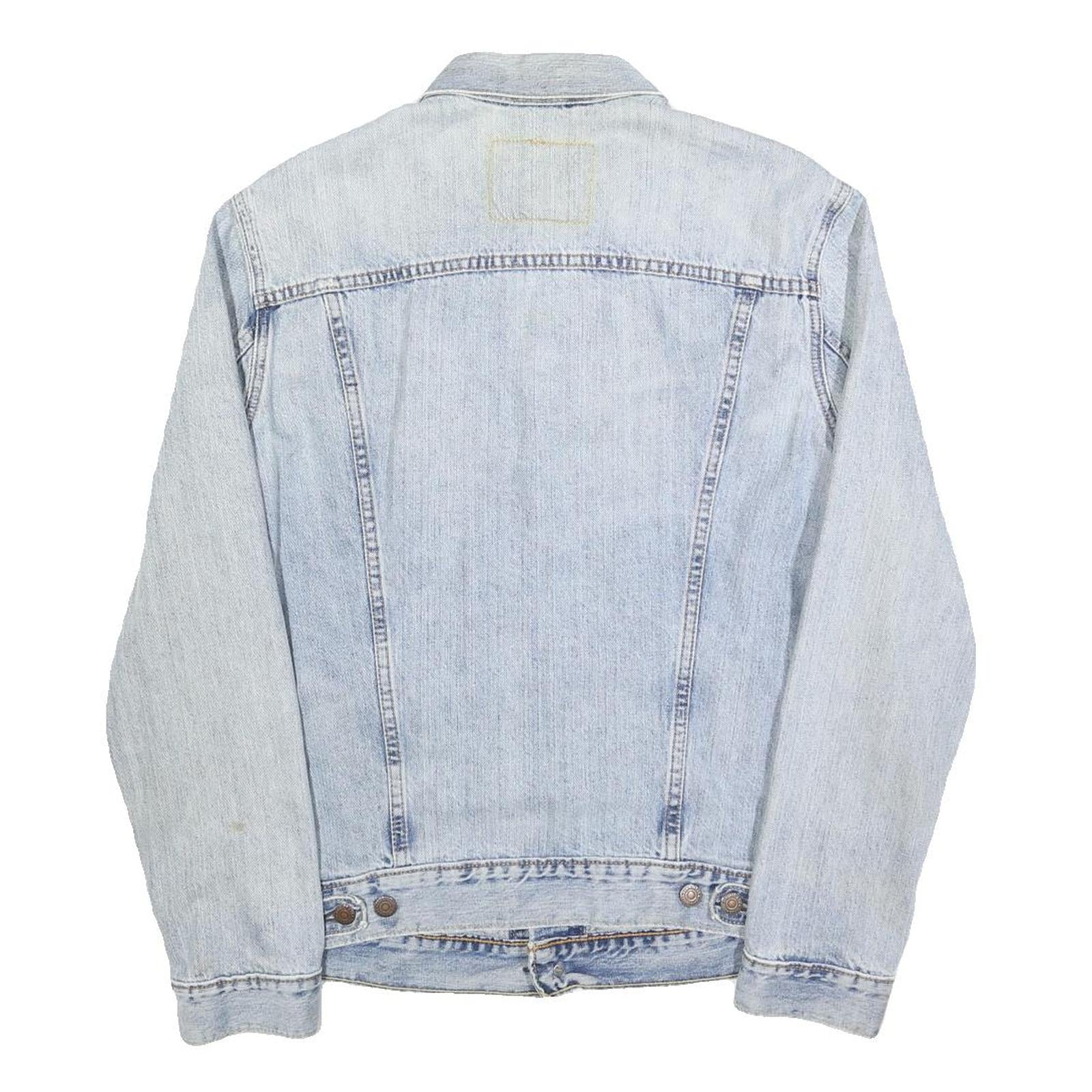 LEVI'S Mens Blue Cotton Denim Jacket M Plain Button Closure Classic Style