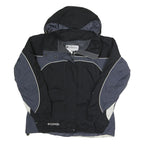 COLUMBIA Womens Black & Grey Outdoor Jacket XL Polyester Blend Zip Hooded