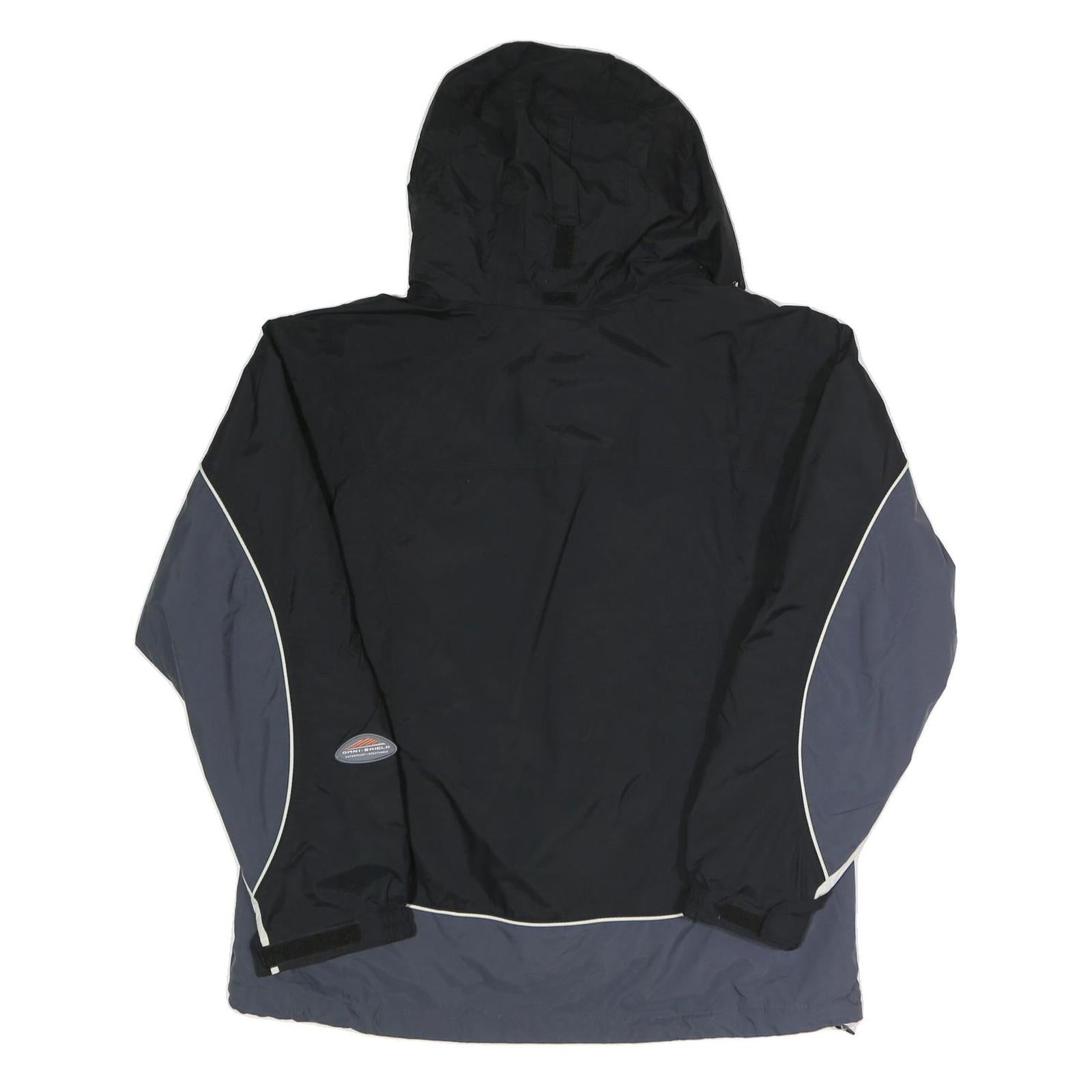 COLUMBIA Womens Black & Grey Outdoor Jacket XL Polyester Blend Zip Hooded