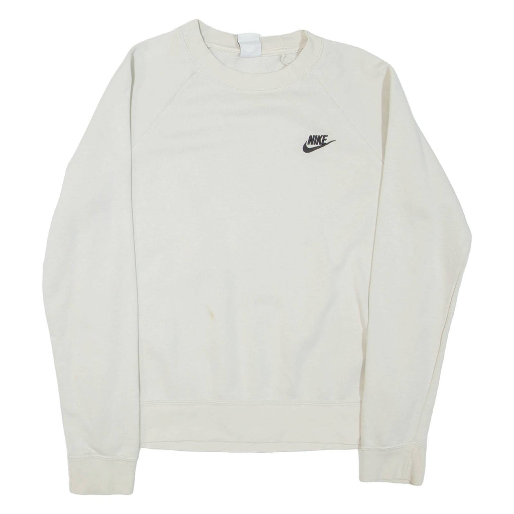 NIKE Womens Sweatshirt Beige Crew Neck M