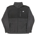 NEW BALANCE Mens Black & Dark Grey Athletic Zip Jacket M Polyester Blend