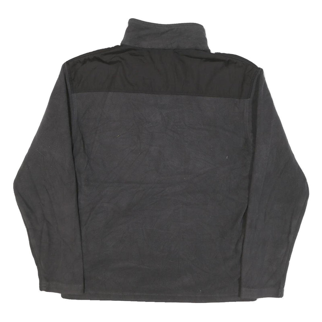 NEW BALANCE Mens Black & Dark Grey Athletic Zip Jacket M Polyester Blend