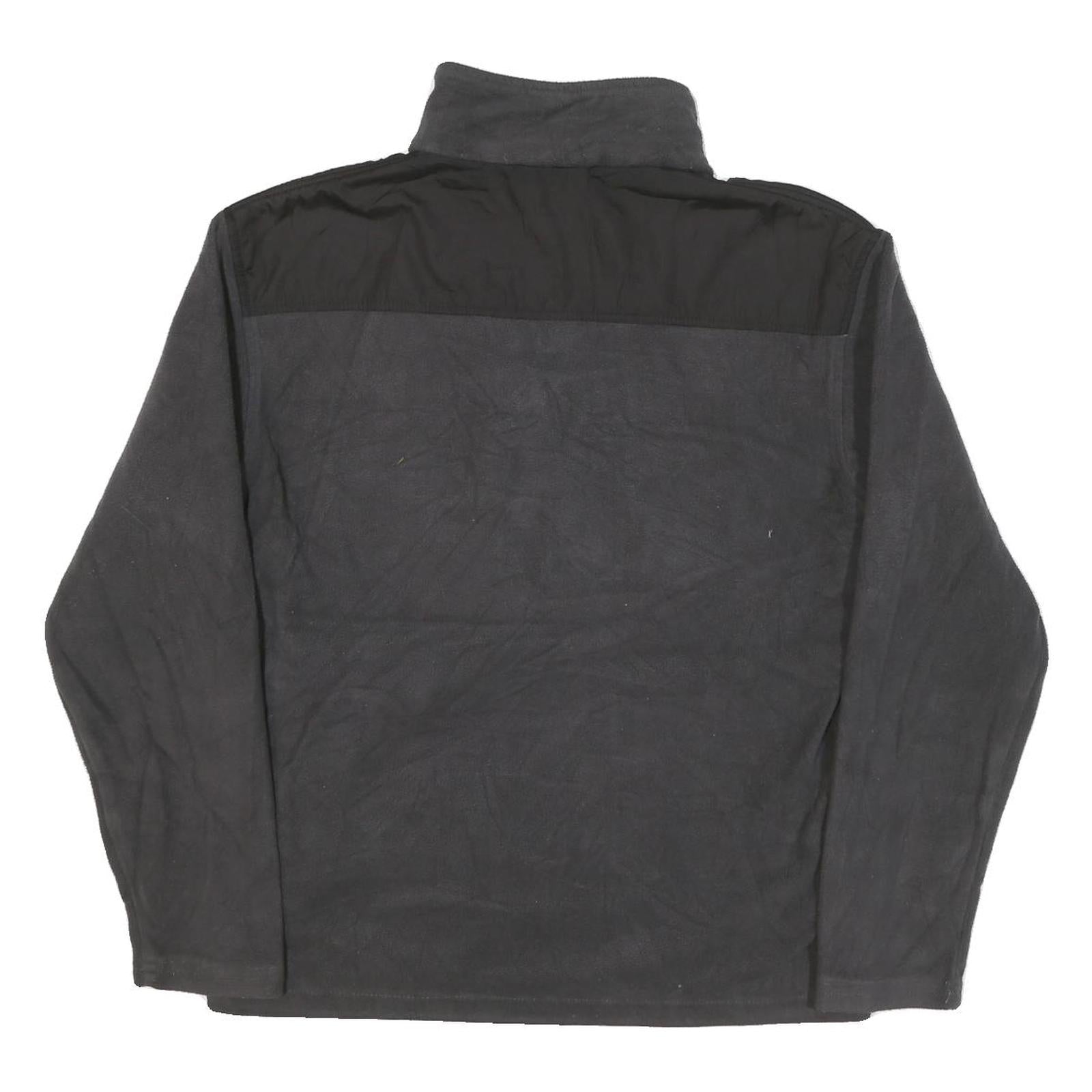 NEW BALANCE Mens Black & Dark Grey Athletic Zip Jacket M Polyester Blend