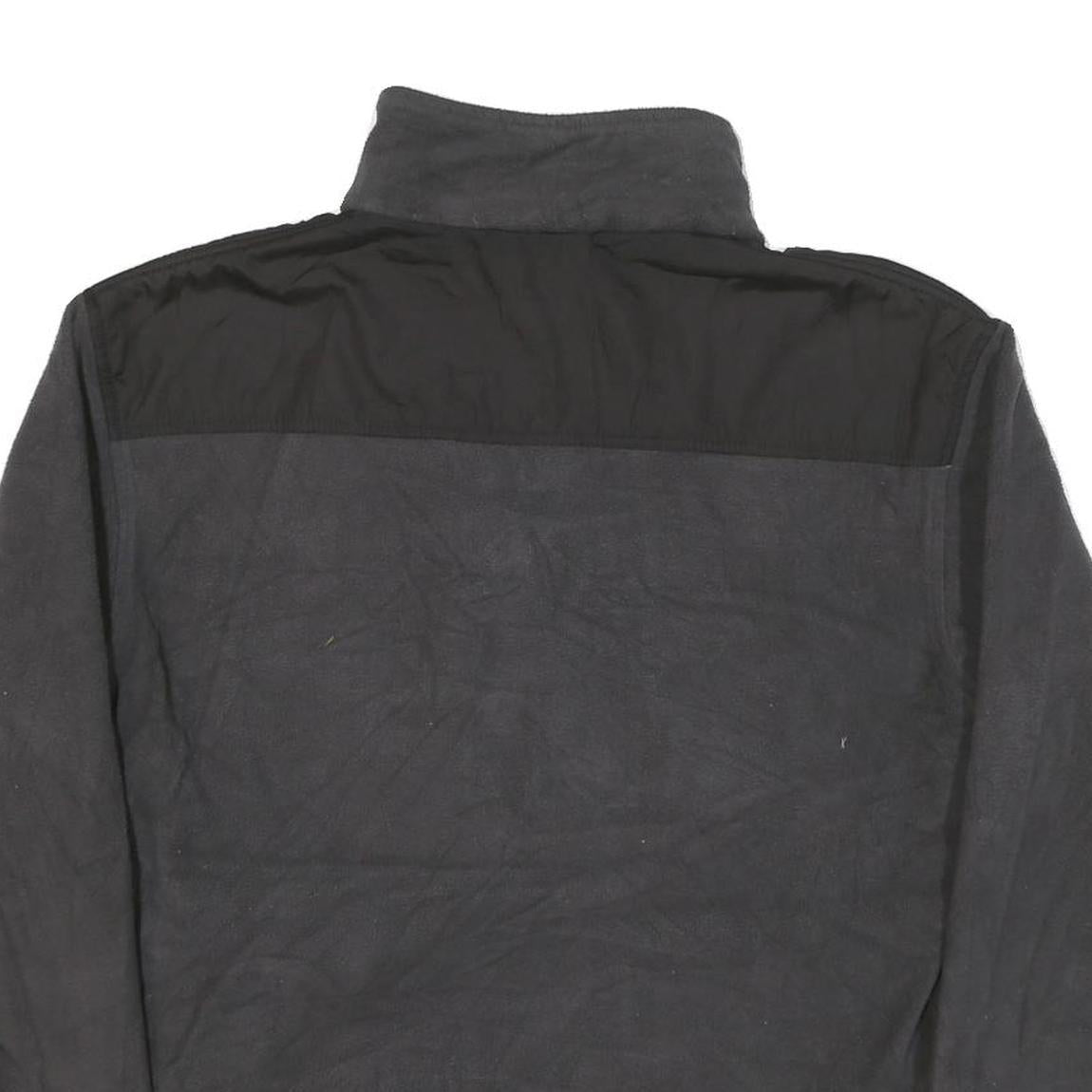 NEW BALANCE Mens Black & Dark Grey Athletic Zip Jacket M Polyester Blend