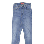 GUESS Womens Slim Fit Blue Denim Jeans Cotton Blend Zip W24 L28 Skinny Style