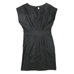 NEW COLLECTION Womens Black Plain Day Dress Polyester Blend Sleeveless M Simple