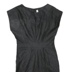 NEW COLLECTION Womens Black Plain Day Dress Polyester Blend Sleeveless M Simple