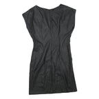 NEW COLLECTION Womens Black Plain Day Dress Polyester Blend Sleeveless M Simple