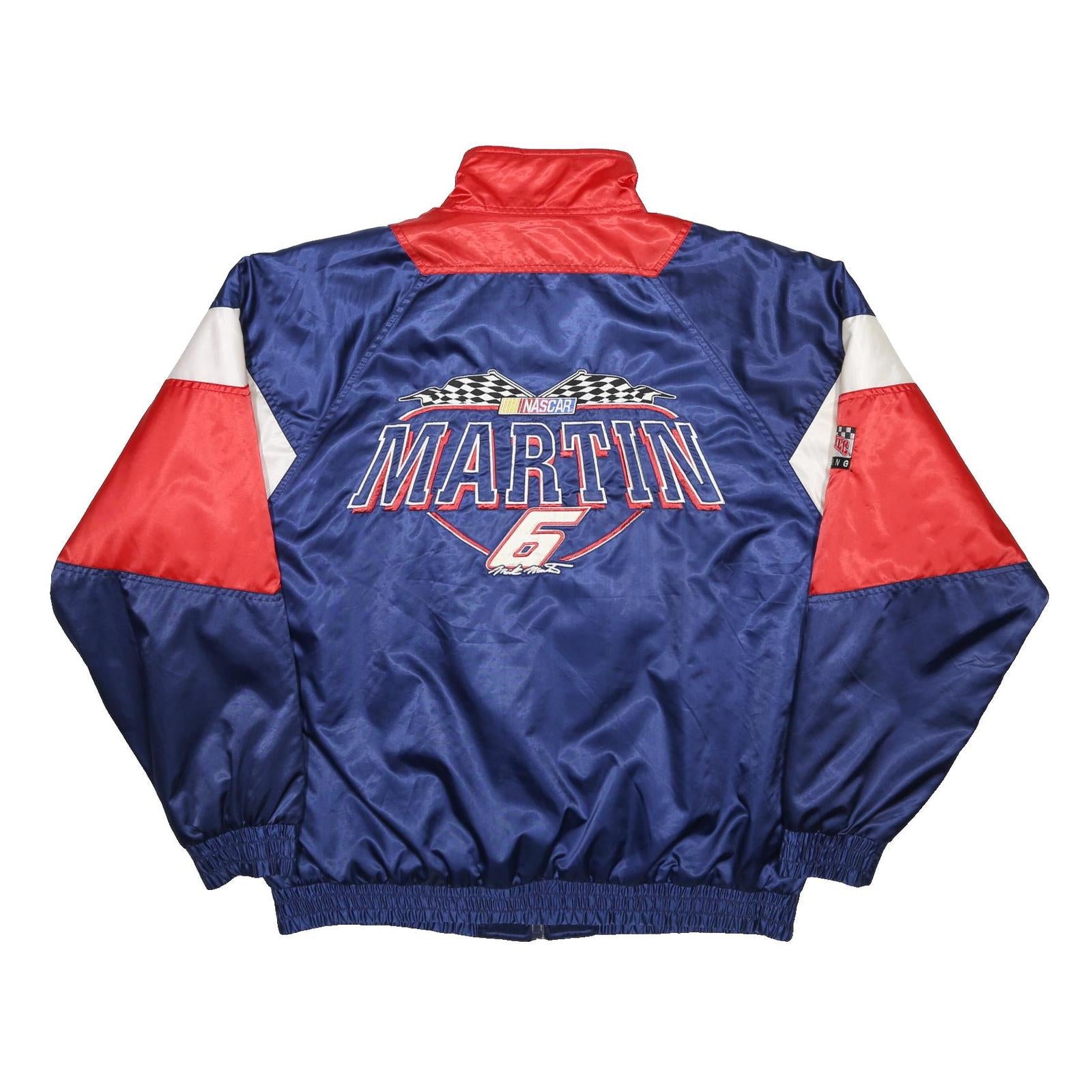 NUTMEG 90s Nutmeg NASCAR Mark Martin #6 Mens Blue & Red Racing Jacket XL Zip