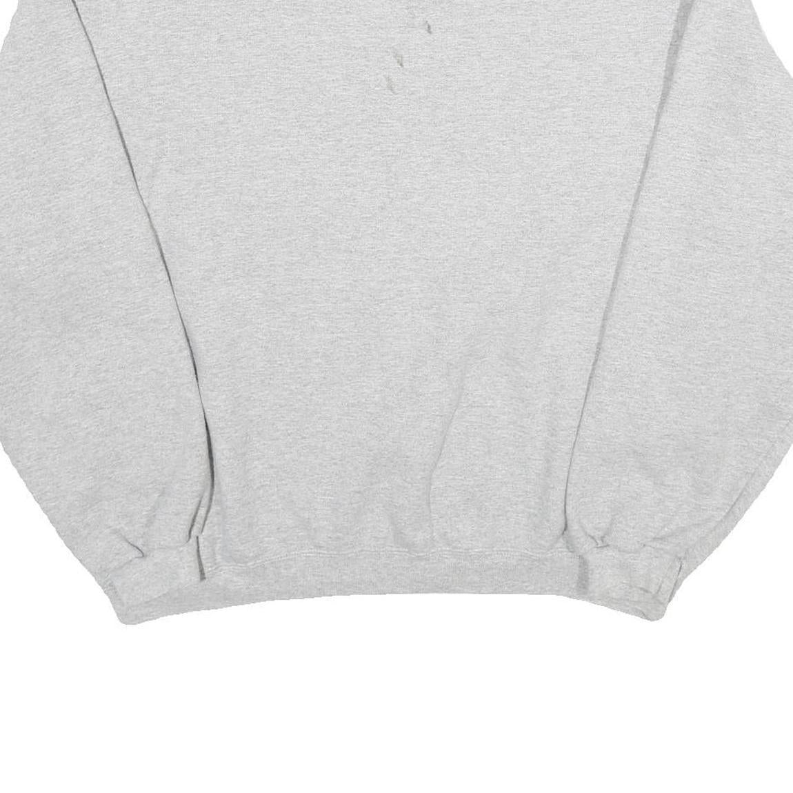 CHAMPION Womens Grey Cotton Blend Crew Neck Sweatshirt L Casual Pullover
