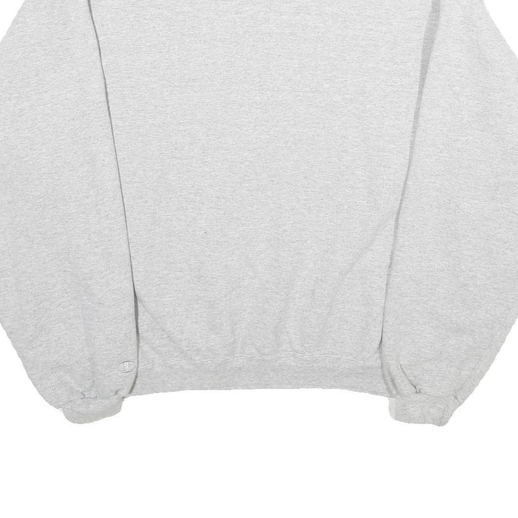 CHAMPION Womens Grey Cotton Blend Crew Neck Sweatshirt L Casual Pullover