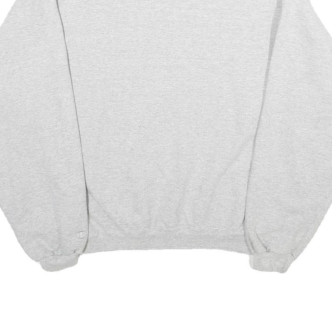 CHAMPION Womens Grey Cotton Blend Crew Neck Sweatshirt L Casual Pullover