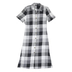 NEXT Womens Black & White Check Fit & Flare Cotton Blend Shirt Dress UK 14