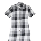 NEXT Womens Black & White Check Fit & Flare Cotton Blend Shirt Dress UK 14