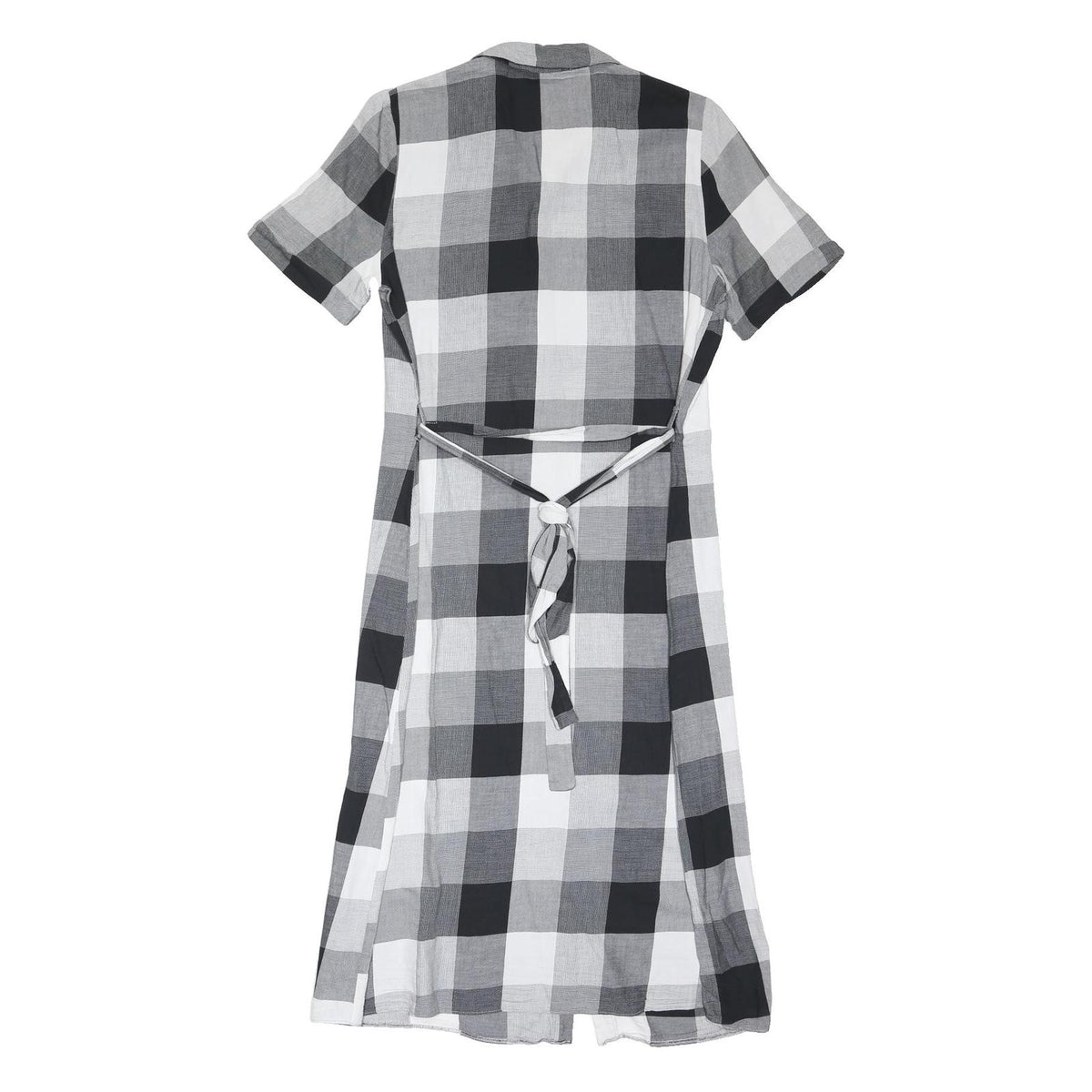NEXT Womens Black & White Check Fit & Flare Cotton Blend Shirt Dress UK 14